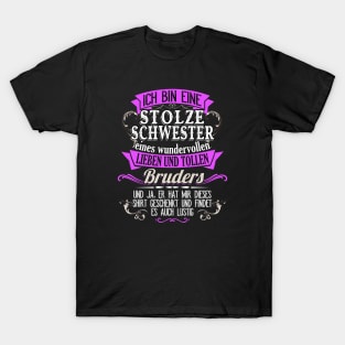 Stolze Schwester eines tollen Bruders Geschwister T-Shirt